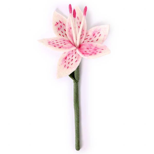 Felt Stargazer Lily Flower