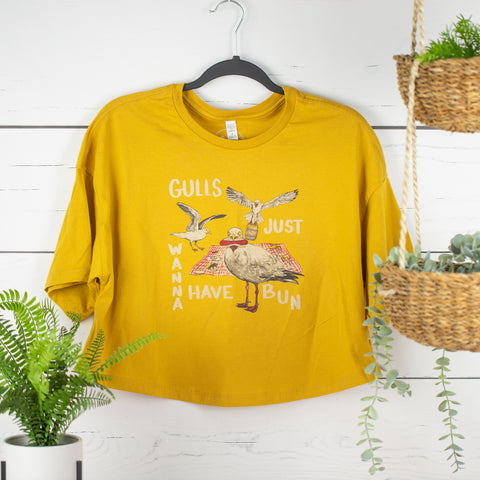 Gulls Just Want To Have Bun Crop Tee