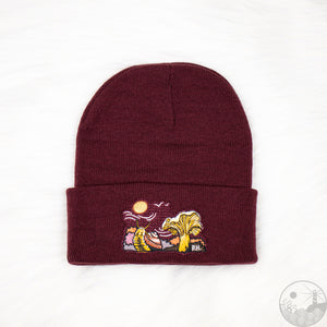 Snail and Chanterelle Toque - Maroon
