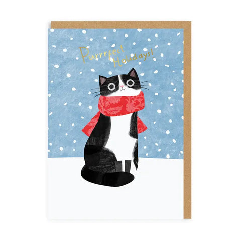 Purrfect Holidays Cat Greeting Card