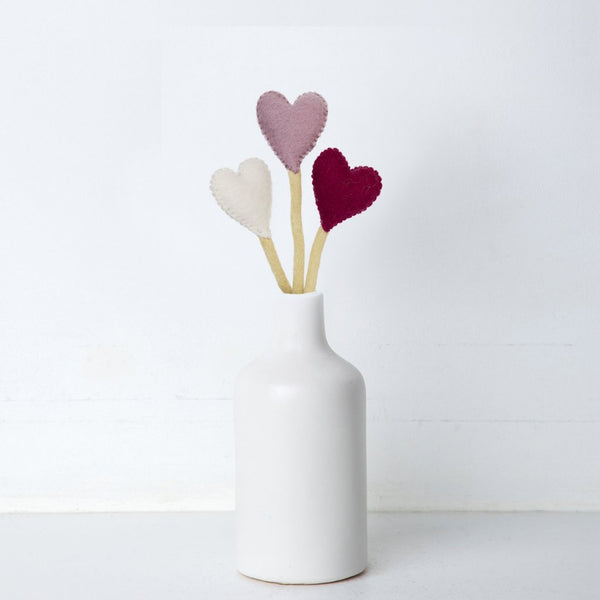 Felt Rainbow Heart Stems