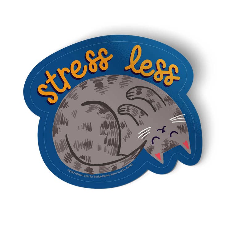 Stress Less Sticker by Badge Bomb