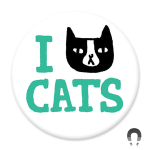 I Cat Cats Magnet by Badge Bomb