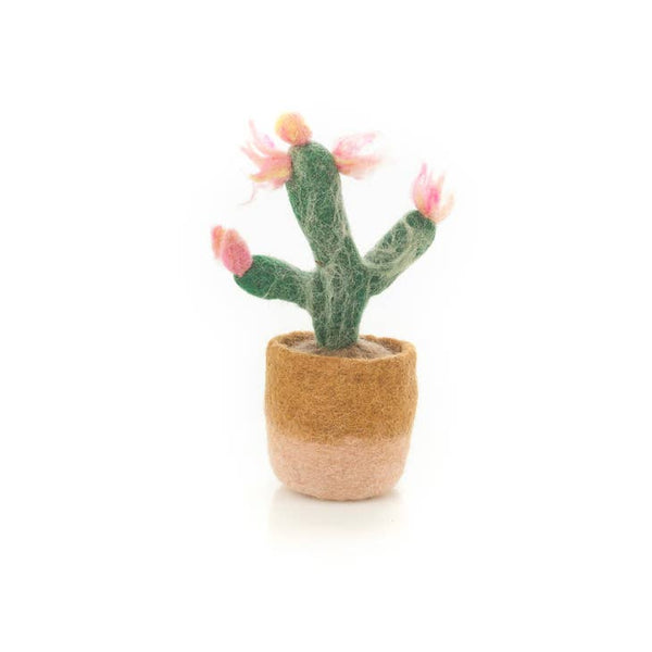 Felt Pink Cactus Potted Plant