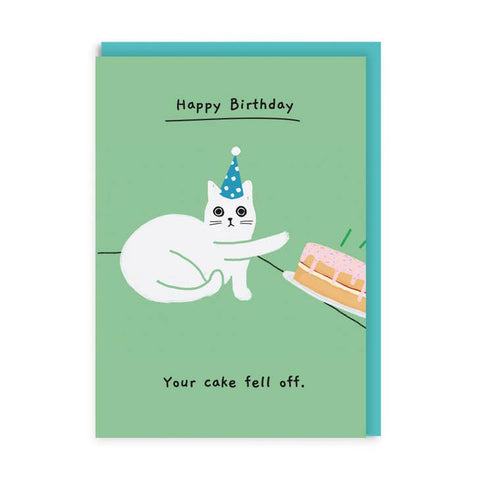 Birthday, Your Cake Fell Off Greeting Card by Ohh Deer