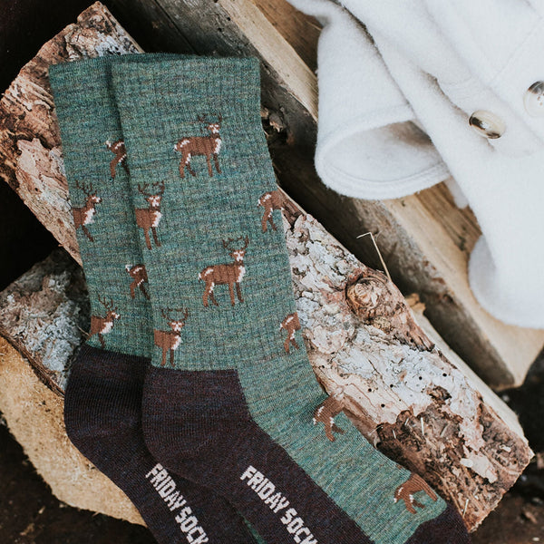 Deer Merino Wool Mid-Calf Socks