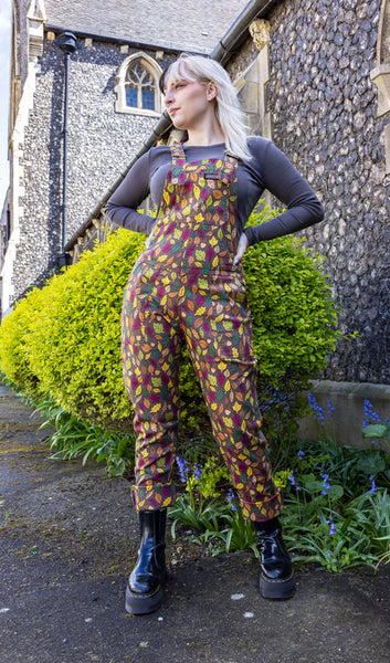 Autumn Leaves Stretch Twill Dungaree