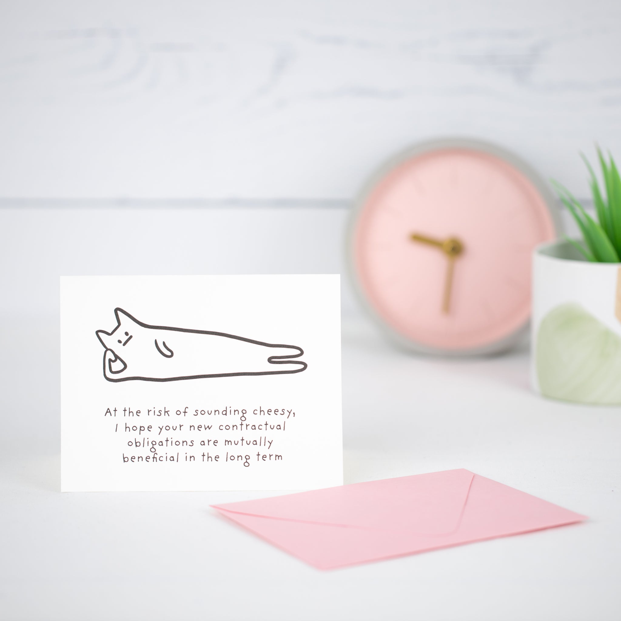 Lounging Cat Wedding Card