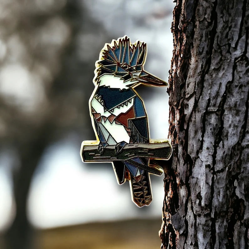 Belted Kingfisher Pin