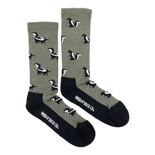 Skunk Merino Wool Mid-Calf Socks