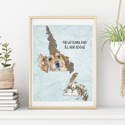 Mewfoundland and Labradoge Art Print