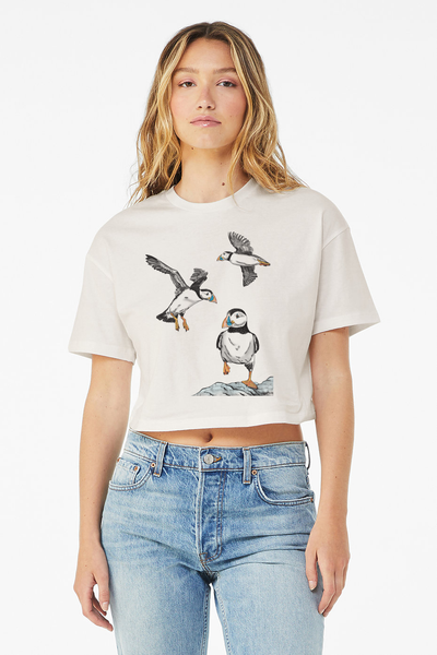 Atlantic Puffins Crop Tee