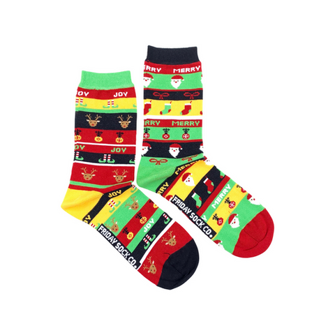 Ugly Christmas Merry and Joy Crew Socks