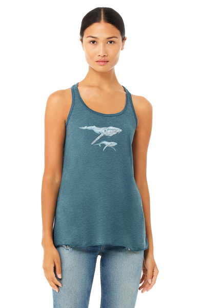 Humpback whale and Baby Flowy Tank Top