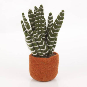 Felt Zebra Cactus Potted Plant