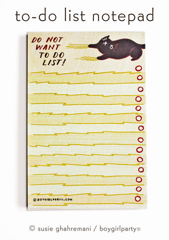 Angry Cat To Do List Notepad