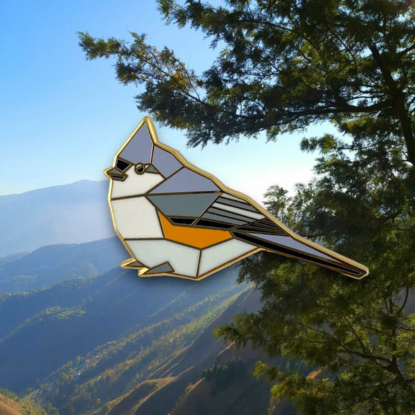 Tufted Titmouse Pin by FoldIT