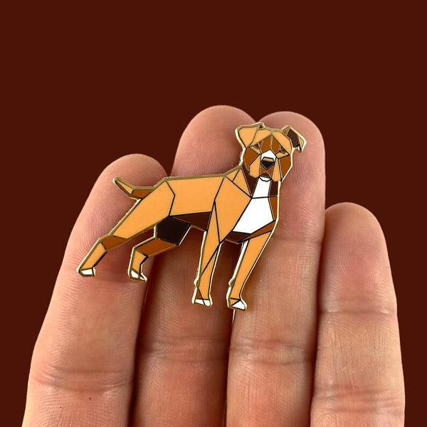 Red Pit Bull Dog Pin