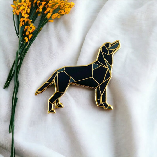 Black Labrador Dog Pin
