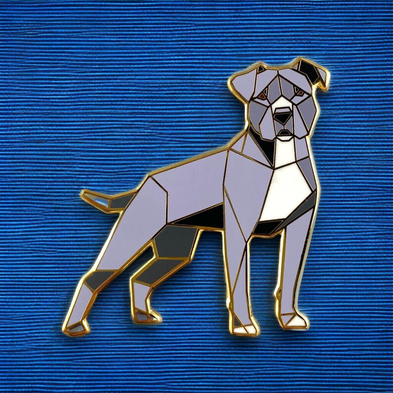 Blue Pit Bull Dog Pin