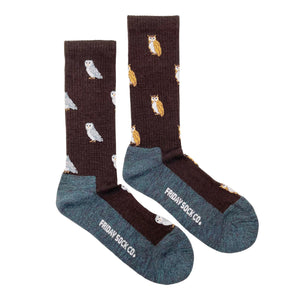 Owl Merino Wool Mid-Calf Socks