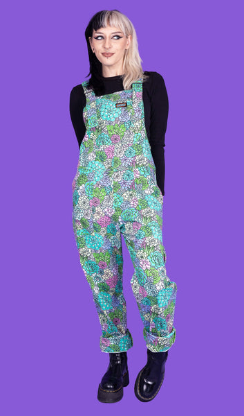 Succulents Stretch Twill Dungaree