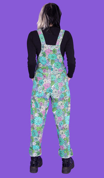 Succulents Stretch Twill Dungaree