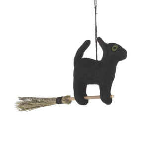 Flying Black Cat Hanging Ornament