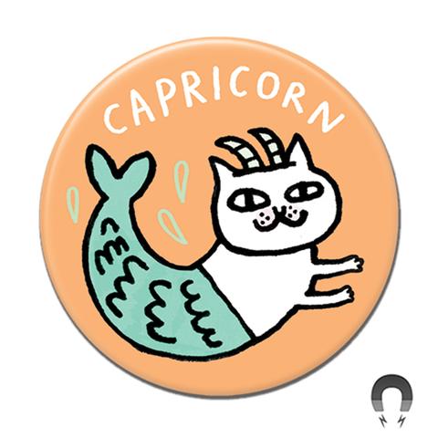 Capricorn Catstrology Magnet by Badge Bomb