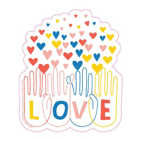 Love Hands Sticker by Badge Bomb