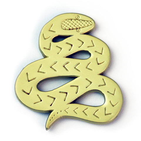 Gold Snake Enamel Pin by Badge Bomb