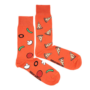 Orange Pizza & Toppings Mid-Calf Socks
