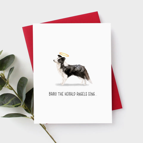 Border Collie Christmas Card by Driven To Ink