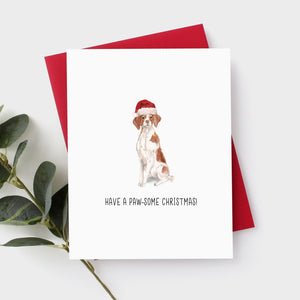 Brittany Spaniel Christmas Card by Driven To Ink