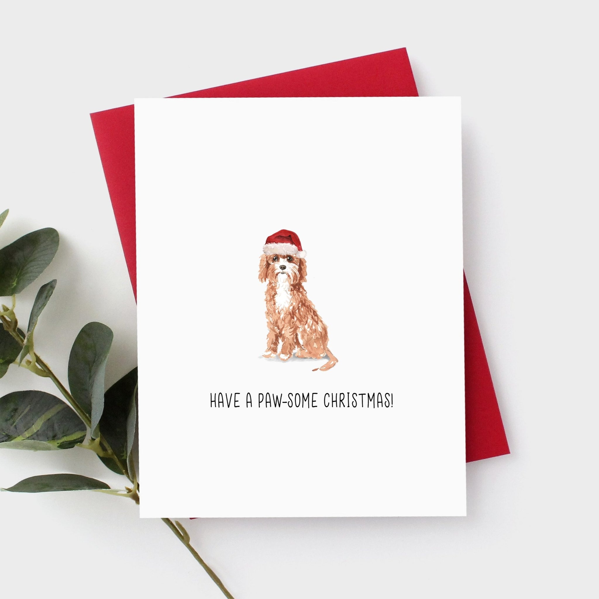 Cavapoo Christmas Card by Driven To Ink