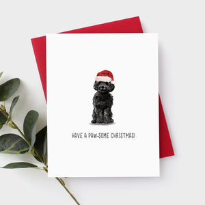 Cockapoo Black Christmas Card by Driven To Ink