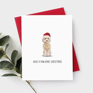 Cockapoo Champagne Christmas Card by Driven To Ink