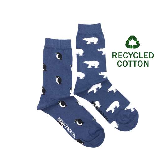 Polar Bear & Penguin Recycled Cotton Crew Socks
