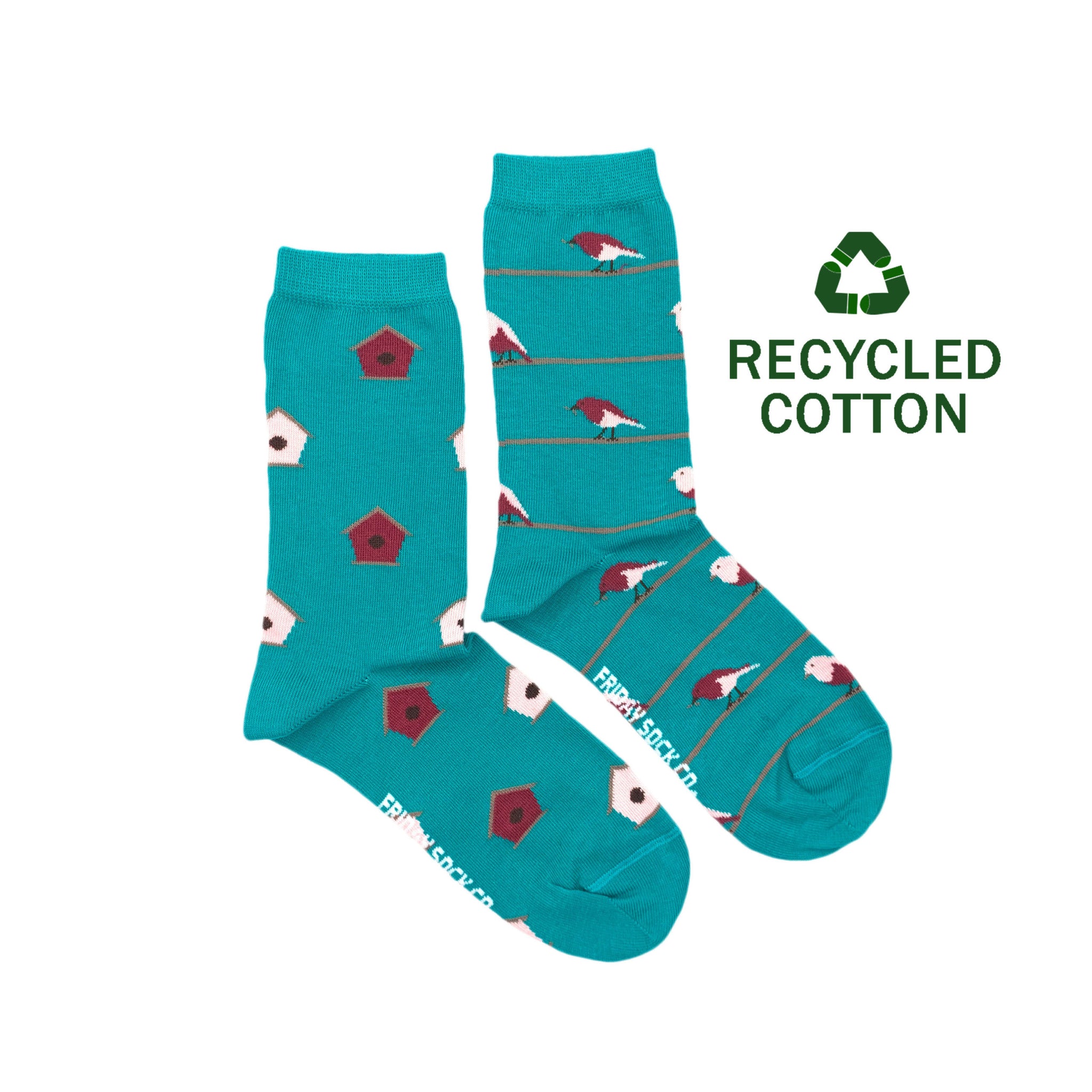 Birdhouse & Bird Recycled Cotton Crew Socks