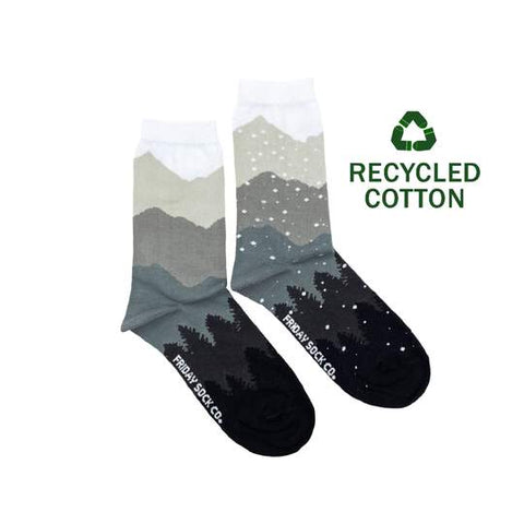 Mountain & Snow Recycled Cotton Crew Socks