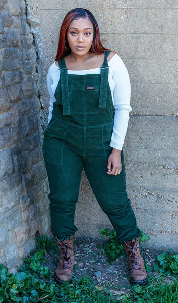 Forest Green Stretch Corduroy Dungarees