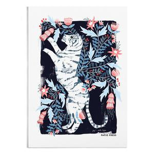 Floral Tiger Art Print by Papio Press
