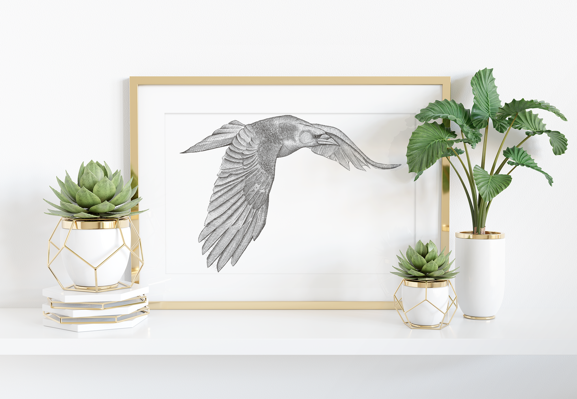 Flying Crow Art Print