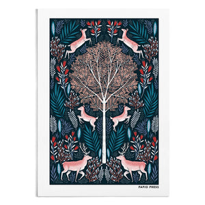 Folk Deer Artists Print by Papio Press