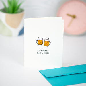 Birthday Beers And Cheers Greeting Card