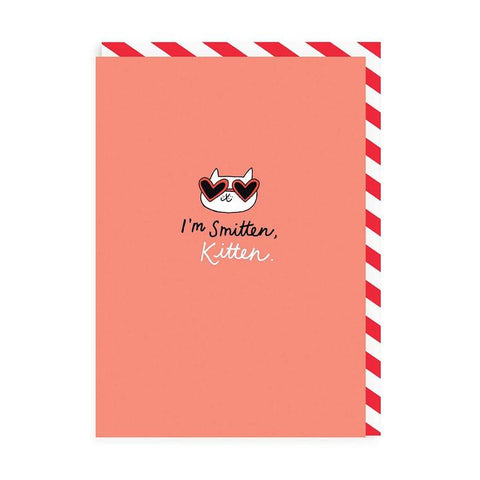 Smitten Kitten Enamel Pin Greeting Card by Ohh Deer