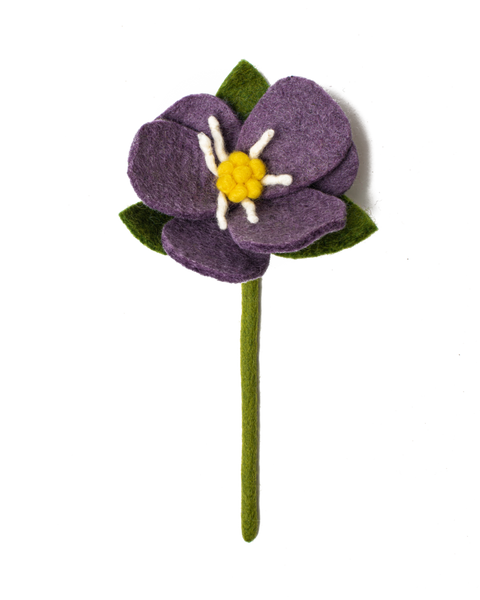 Felt Hepatica Flower