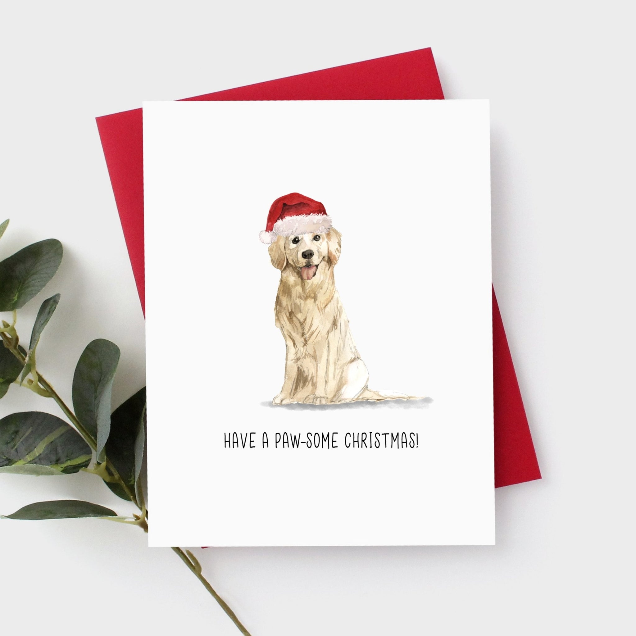 Golden Retriever Christmas Card by Driven To Ink