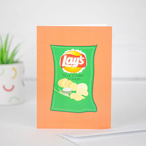 Sour Cream and Onion Chips Card by Kate Fudge Art