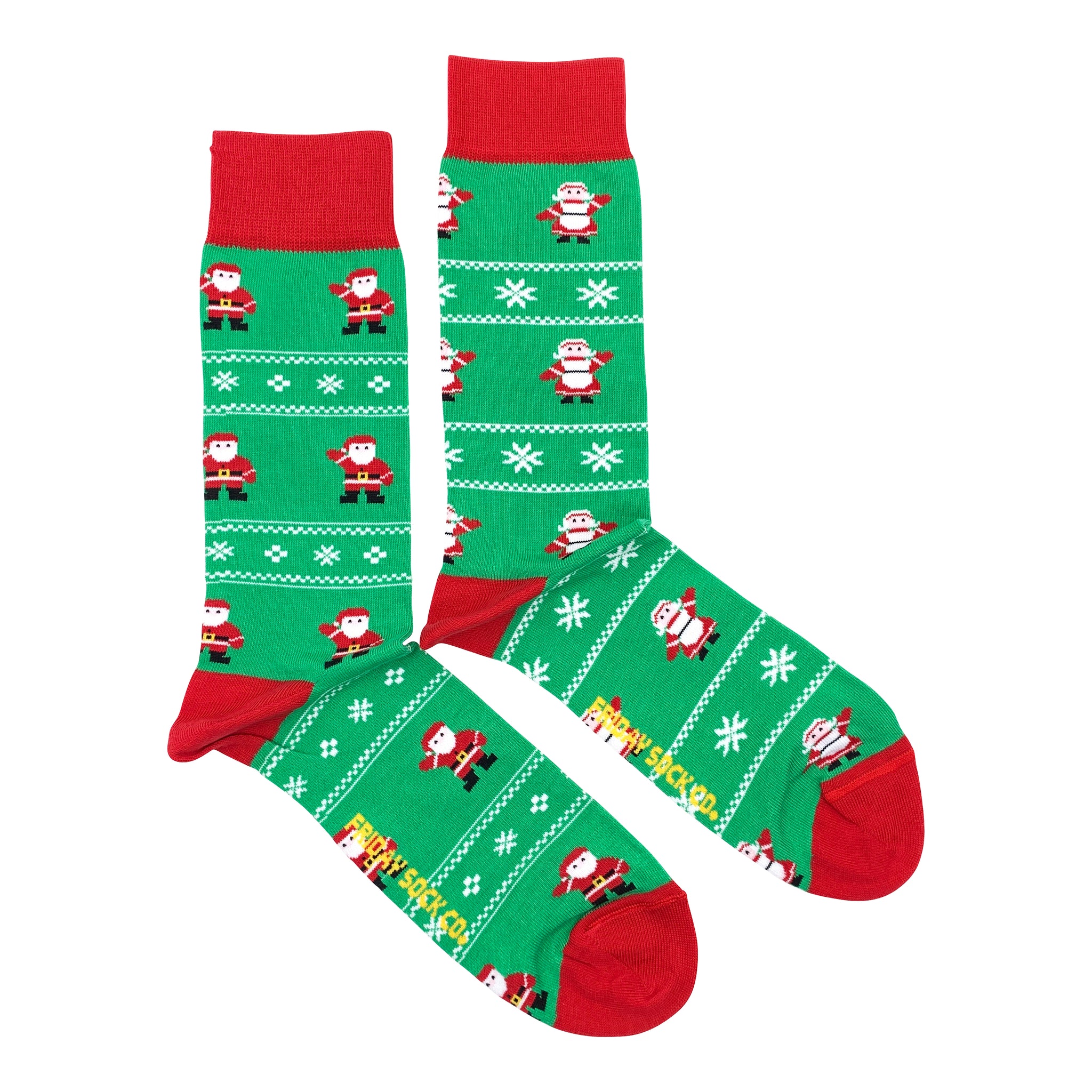 Ugly Christmas Mr and Mrs Claus Mid-Calf Socks